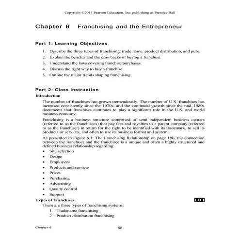 6. franchising and the entrepreneur