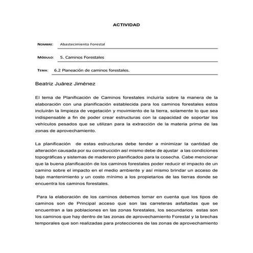 6.2 planeación de caminos forestales.