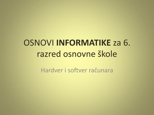 Hardverske komponente PC racunara