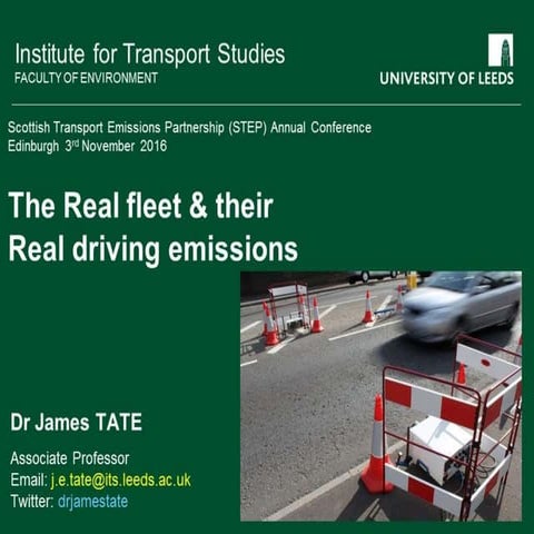 STEP Conference 2016 - James Tate, ITS - The Real Fleet & Their Real Driving ...