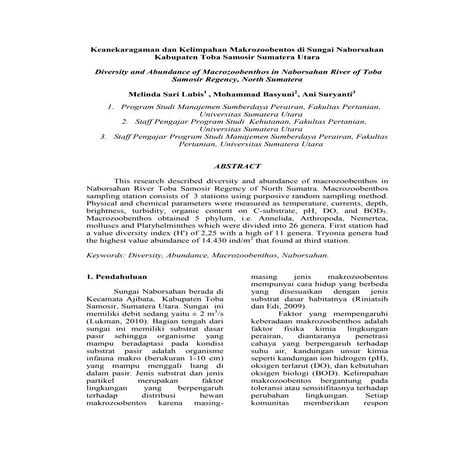 keanekaragaman dan kelimpahan makrobentos