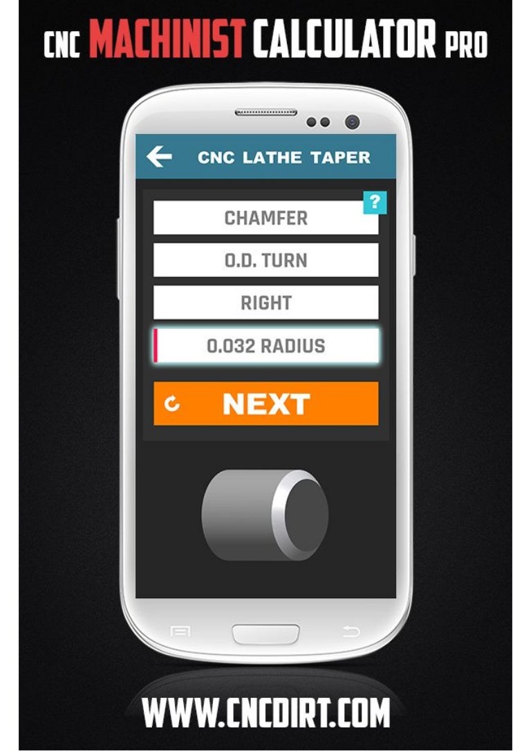 CNC Machinist Calculator Pro CNC Lathe Taper Calculator