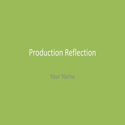 6. Audio Production Reflection