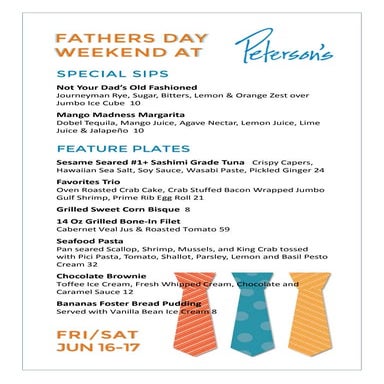 6.2017 Fathers Day Features at Petersons