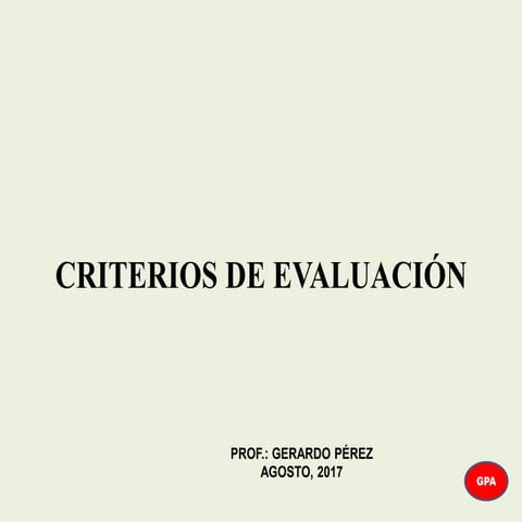 Criterios Evaluación 