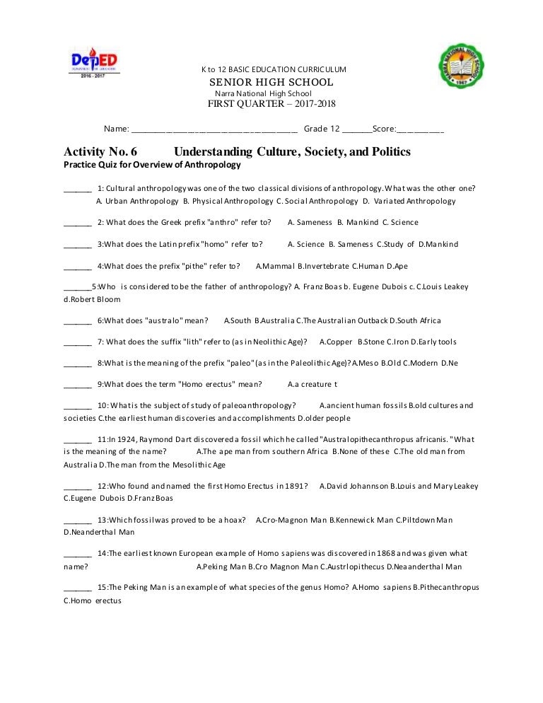 Understanding culture, society and politics answer key picture