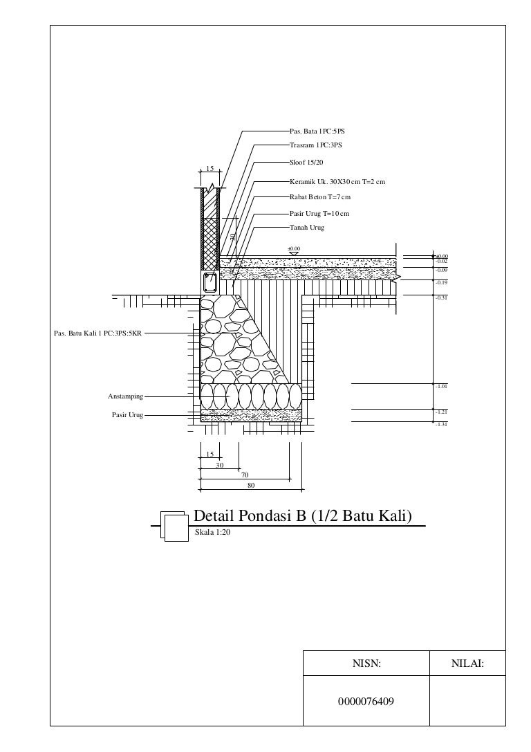 6 Detail Pondasi B Setengah Batu Kali Of Detail Pondasi Batu Kali 6 Detail Pondasi B Setengah Batu Kali Of Detail Pondasi Batu Kali