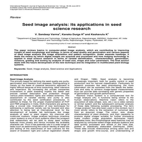 SEED IMAGE ANALYSIS