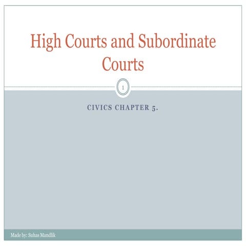 High courts and Subordinate courts