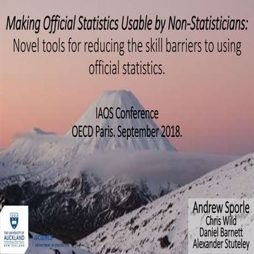 IAOS 2018 - Making official statistics usable by non-statisticians, A. Sporle...