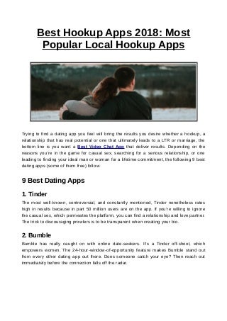 Best Hookup Apps 2018: Most Popular Local Hookup Apps