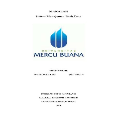 TUGAS SIM, EVI YULIANA SARI, YANANTO MIHADI PUTRA, SE, M. Si, SISTEM MANAJEMEN BASIS DATA, 2018