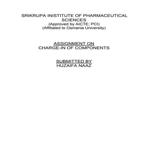 charge in of components 