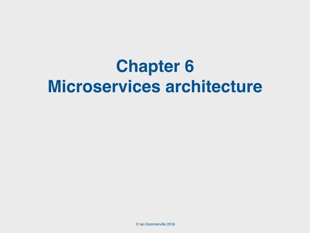 Engineering Software Products: 6. microservices architecture