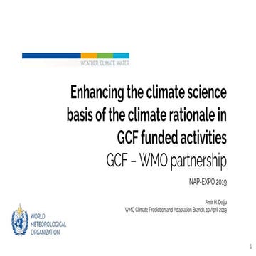 6.1.2 Methodologies for climate rational for adaptation - WMO
