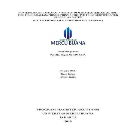 SI&PI, RYAN JULIAN, HAPZI ALI, KONSEP DASAR KEAMANAN INFORMASI PEMAHAMAN SERA...