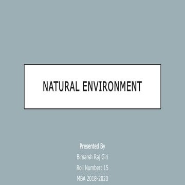 Natural Environment of Business