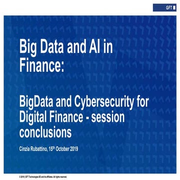 BigData and Cybersecurity for Digital Finance and conclusions