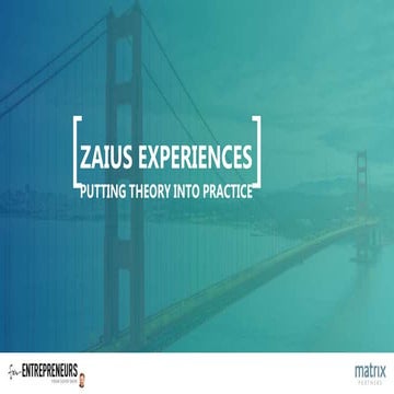 Zero to 100 - Part 6: Experiences putting Theory into Practice