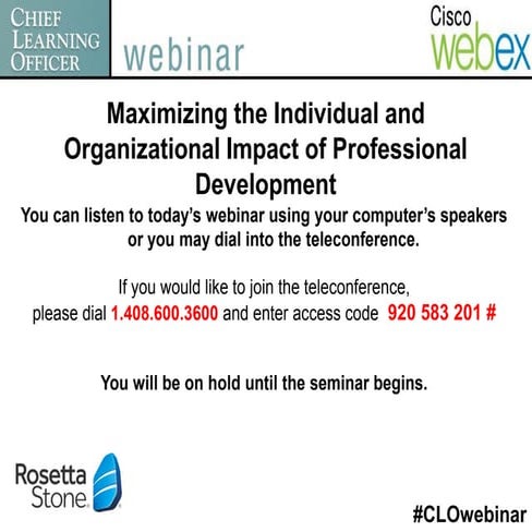 Maximizing the Individual and Organizational Impact of Professional Development