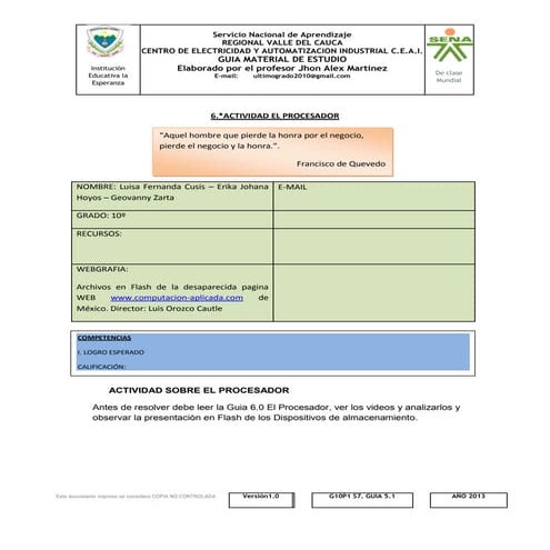 6.1 actividad el procesador
