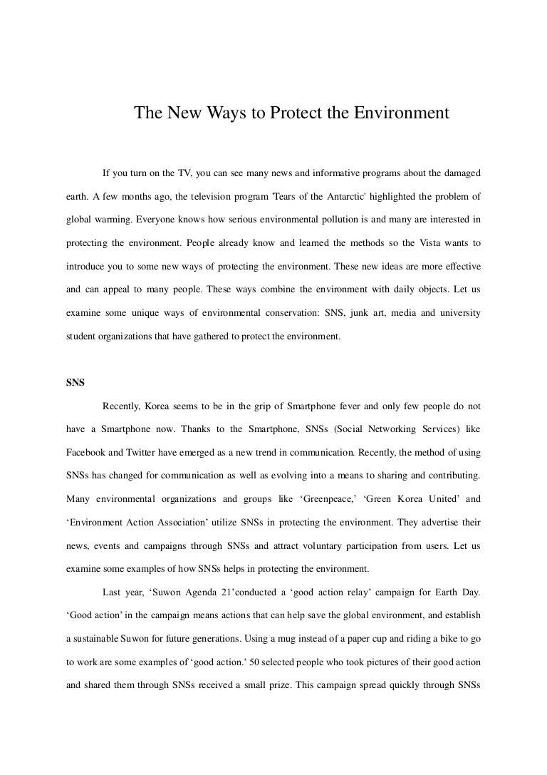 Interesting Essay Topics For High School Students Health Issues Essay also Essays About Business Vista Article The New Ways To Protect The Environment Essay About Healthy Eating