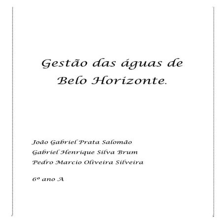 Gestão das Águas da Pampulha