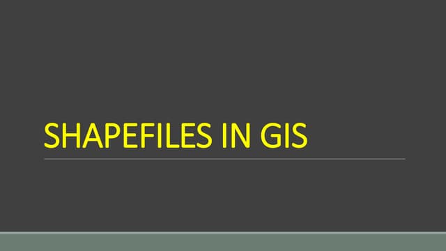 6. Shapefiles in gis
