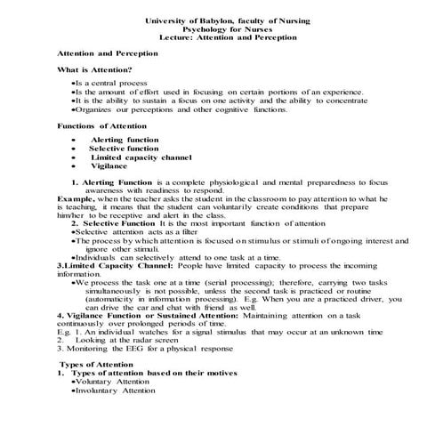 attention and perception