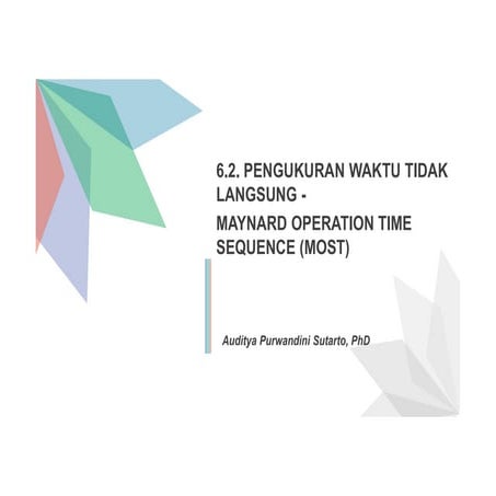 6.2. PENGUKURAN WAKTU KERJA TIDAK LANGSUNG MOST
