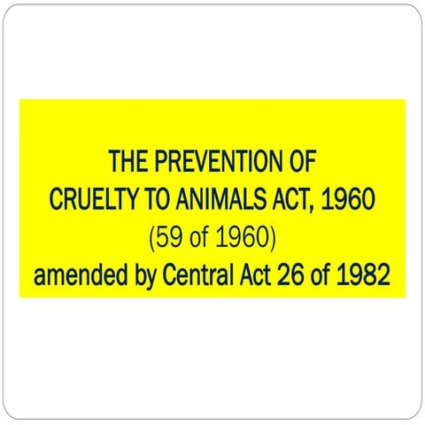 Prevention of Cruelty to Animals Act