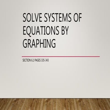6.1 solve systems of equations by graphing