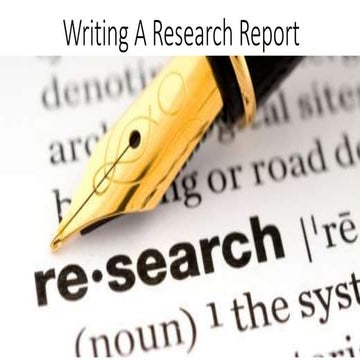 6. writing a research report