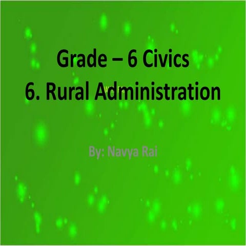 6. Rural administration- Grade 6 - Civics