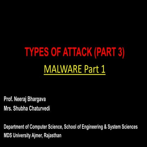 Types of attack -Part3 (Malware Part -1)
