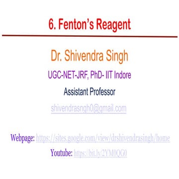 6. fenton's reagents