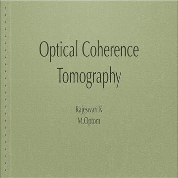 Optical Coherence Tomography (OCT) Anterior & Posterior