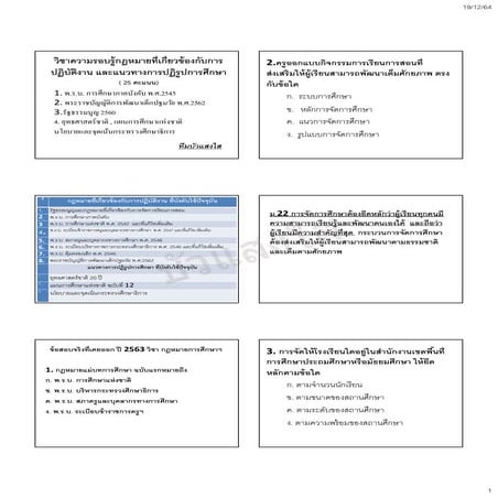 การศึกษาภาคบังคับ ปฐมวัย รธน แผน ยุทธ (6เฟรม)