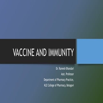 Vaccine and immunity