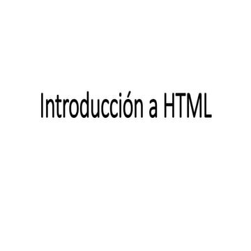 Introducción a HTML