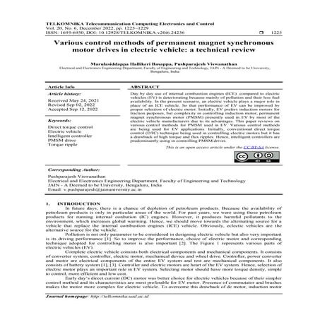 Various control methods of permanent magnet synchronous motor drives in ...