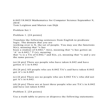 6.04218.062J Mathematics for Computer Science September 9, 20.docx