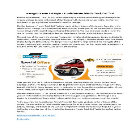 Navagraha Tour Packages 