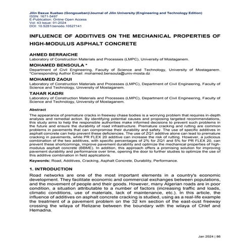 INFLUENCE OF ADDITIVES ON THE MECHANICAL PROPERTIES OF HIGH-MODULUS ...
