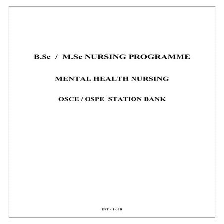 6. OSPE - FOR MENTAL HEALTH NURSING (5th semester B.Sc Nursing students)