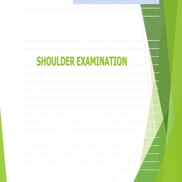 Shoulder Examinations and assessment PPT
