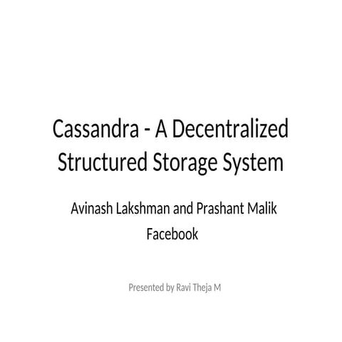 in this ppt the basic details of cassandra database