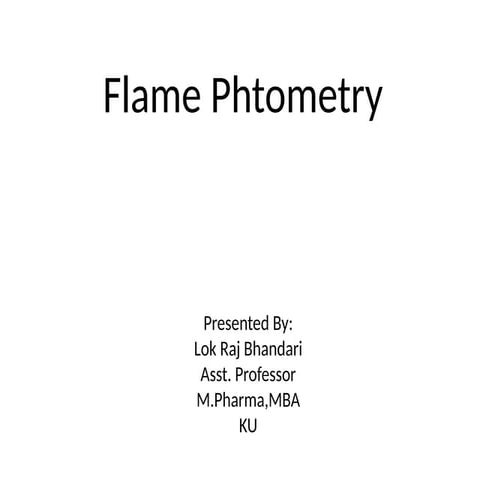 6. Flame Photometry Instrumental Analysis