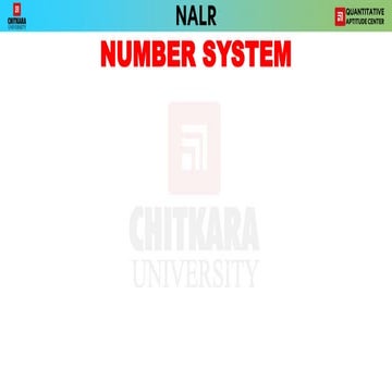 It is number system aptitude ppt for placements