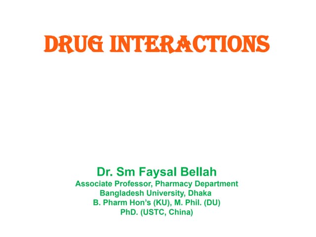 Drug interactions stduy in Clinical pharmacy.pptx